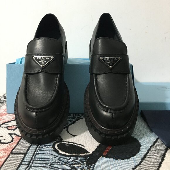 Prada women's black loafers - Picture 1 of 5